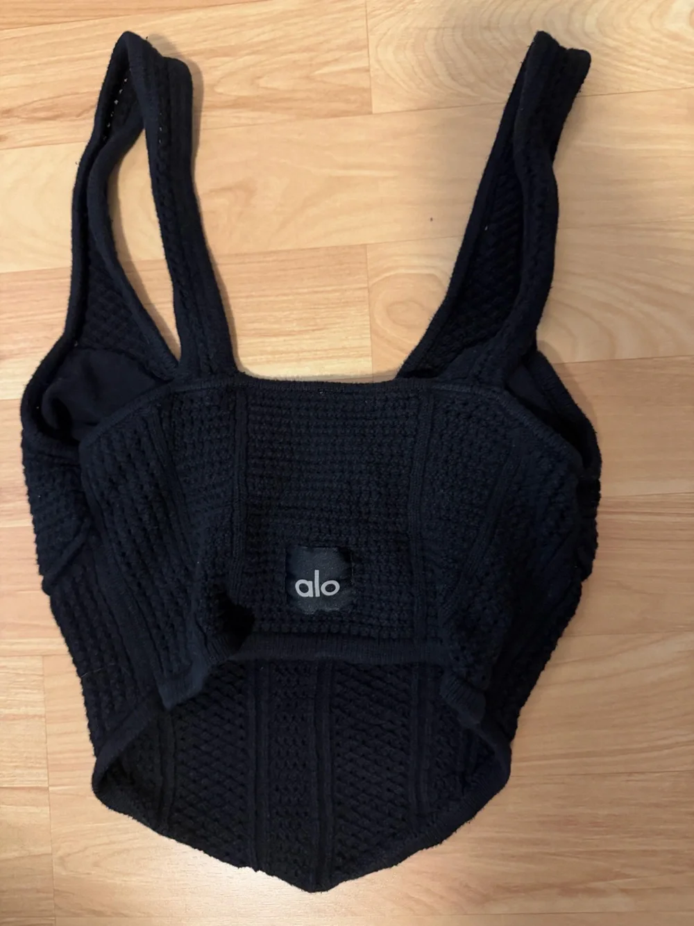 ALO Yoga Black Knit Tank Top